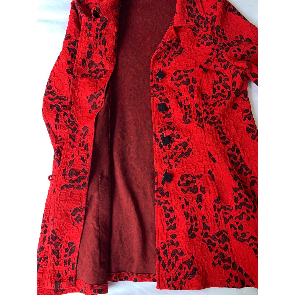Moonlight Y & S Fashion Design Red Tunic XL Trapeze Jacket Lagenlook Art to Wear - Picture 12 of 16